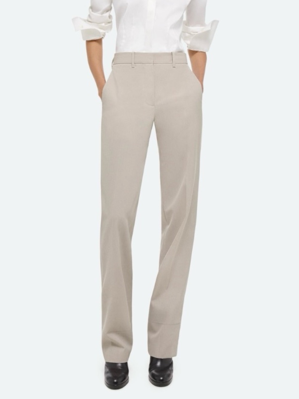 Helmut Lang Wool Old Money Business Casual Straight Leg High Rise Office Pants